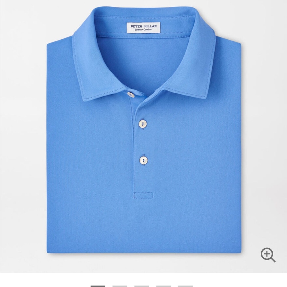 Peter Millar Summer Comfort Blue Solid Performance Mesh Polo